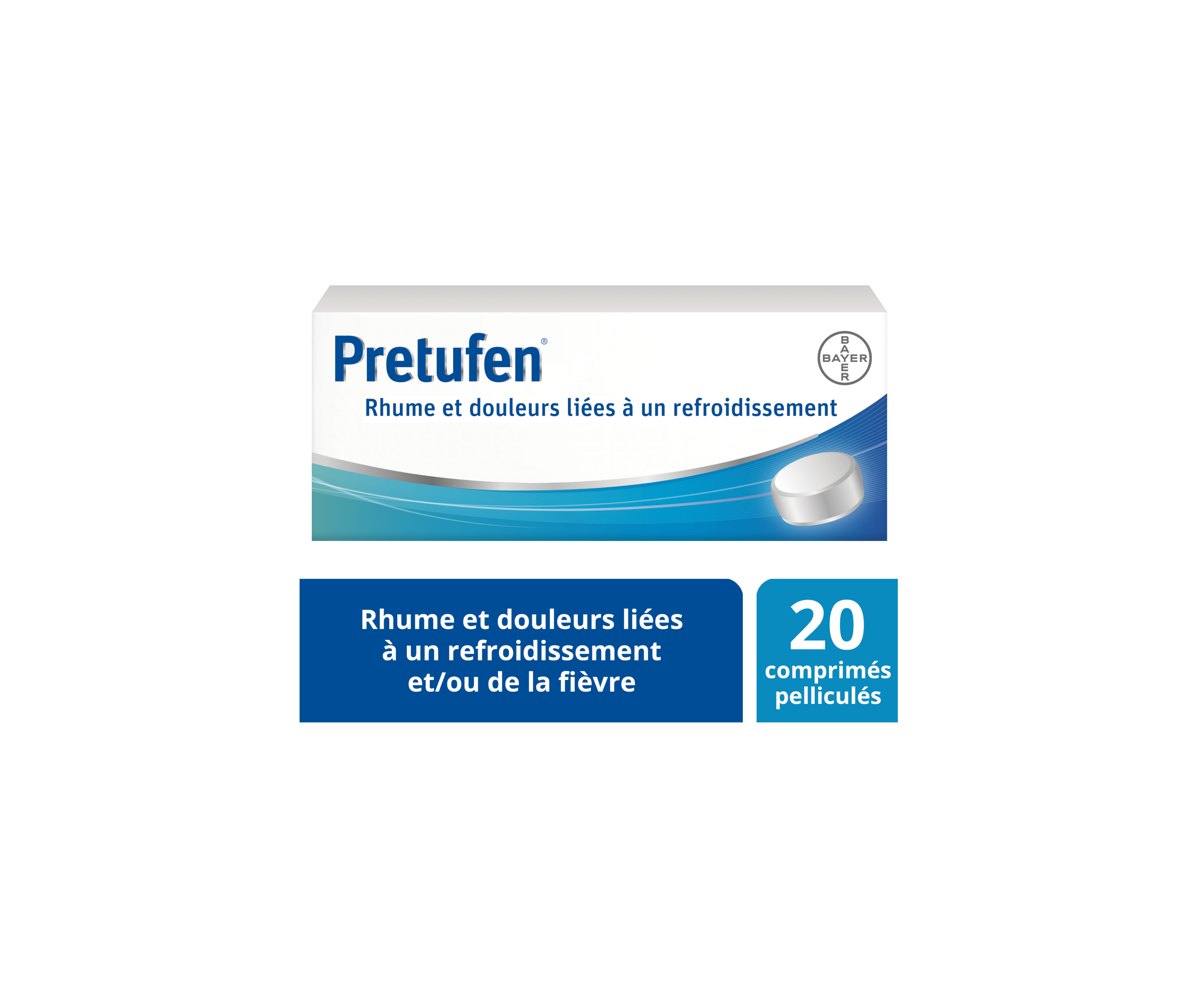 Pretufen® Rhume et douleurs liés à un refroidissement – 20 comprimés pelliculés