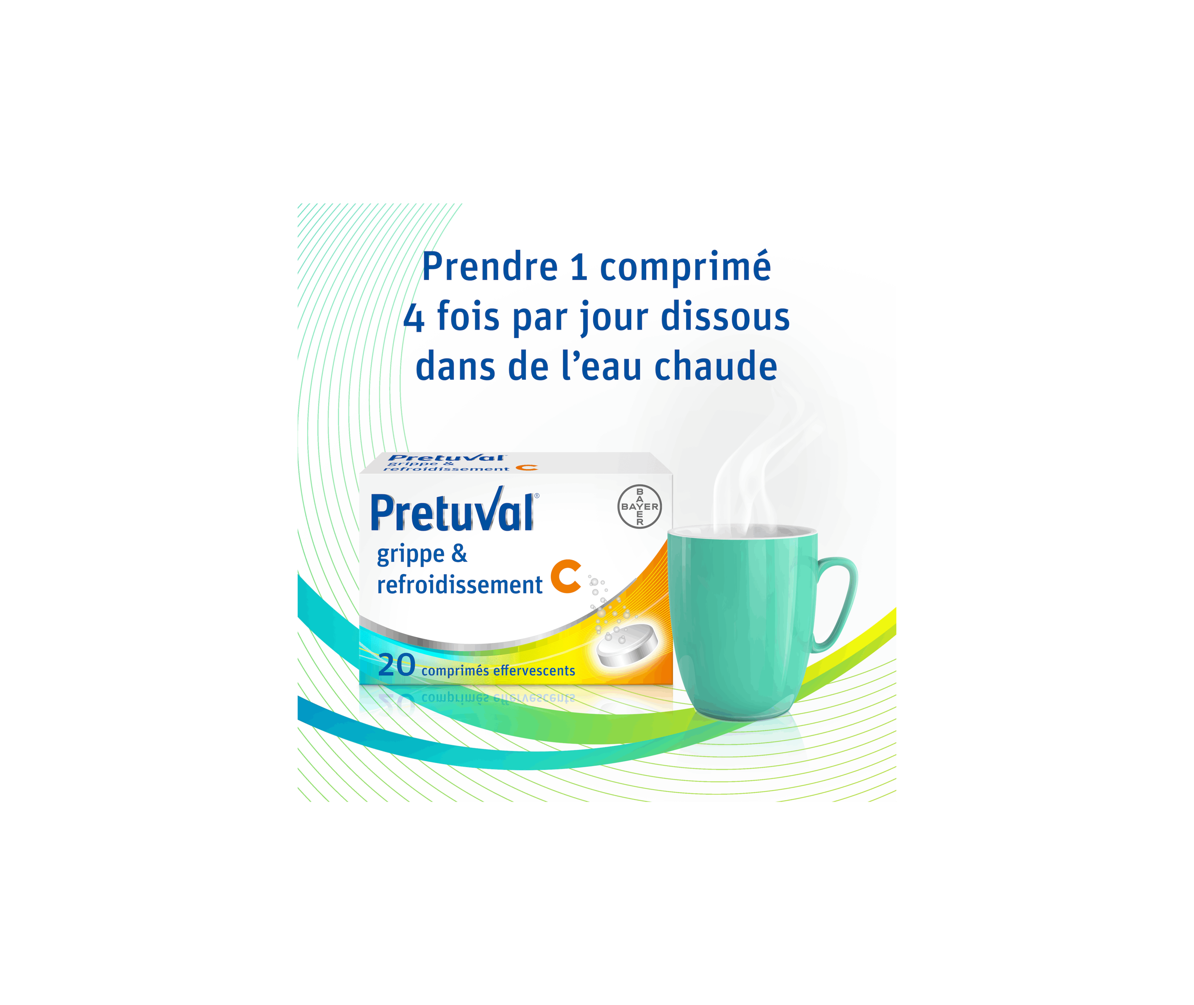 Pretuval® grippe & refroidissement C – 20 comprimés effervescents