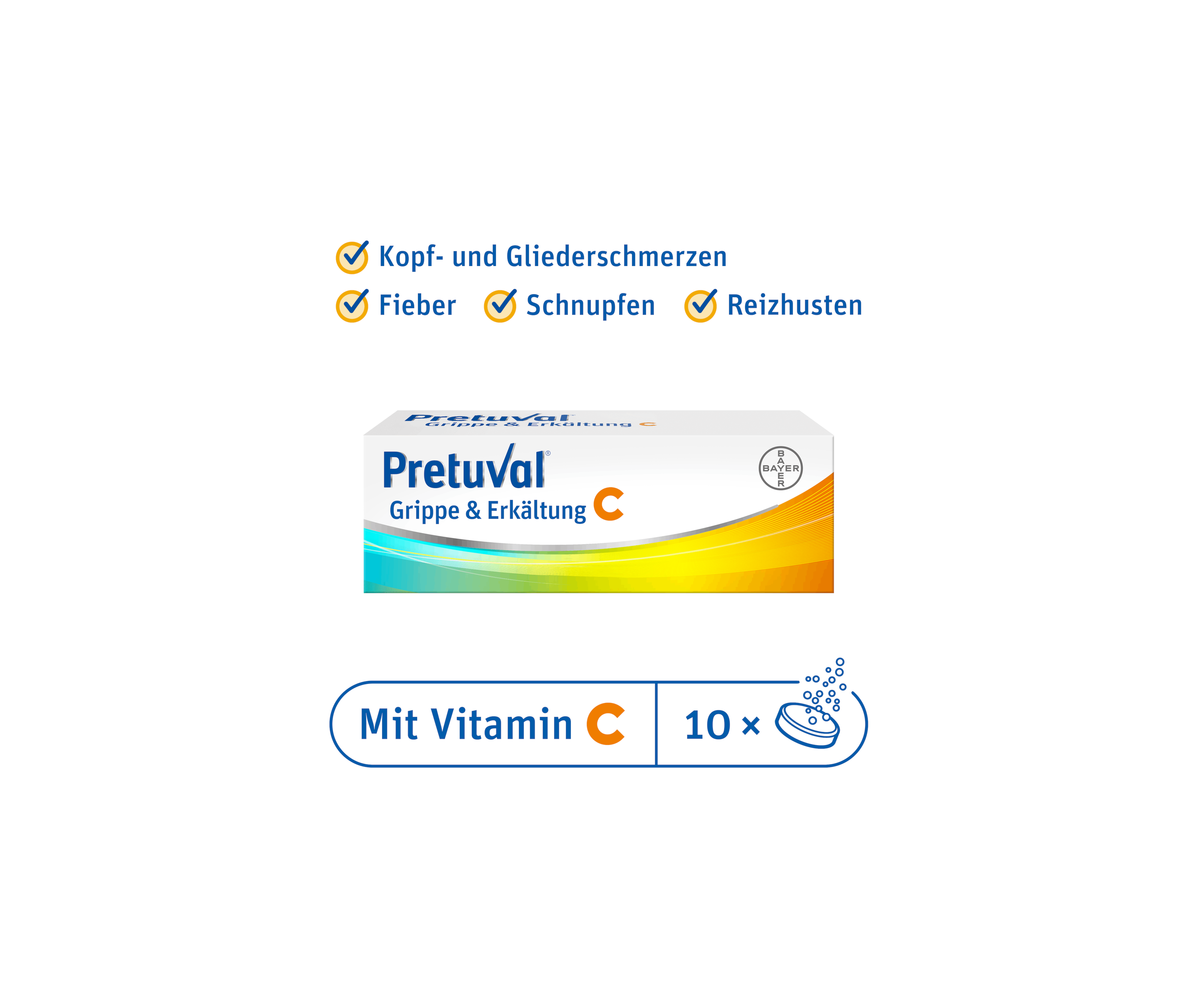 Pretuval® Grippe & Erkältung C – 10 Brausetabletten