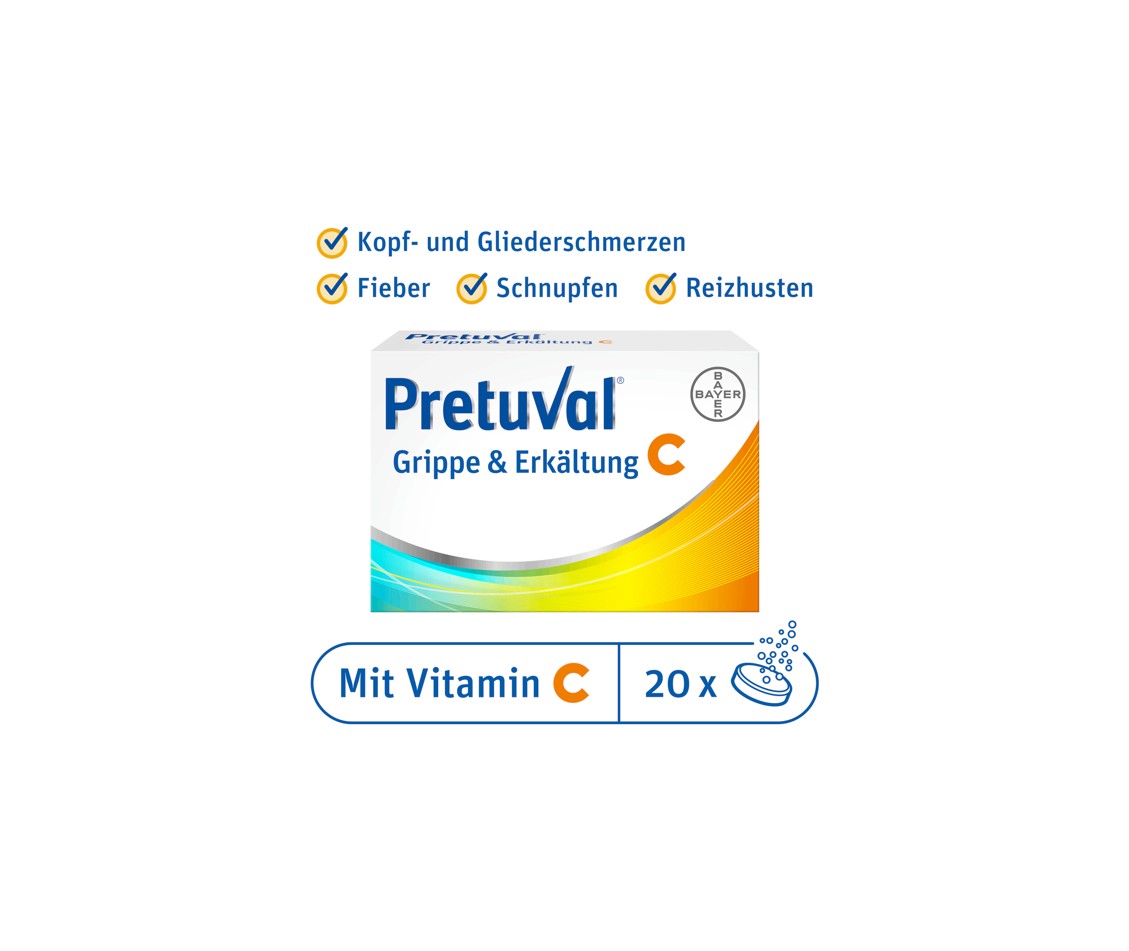 Pretuval® Grippe & Erkältung C – 20 Brausetabletten
