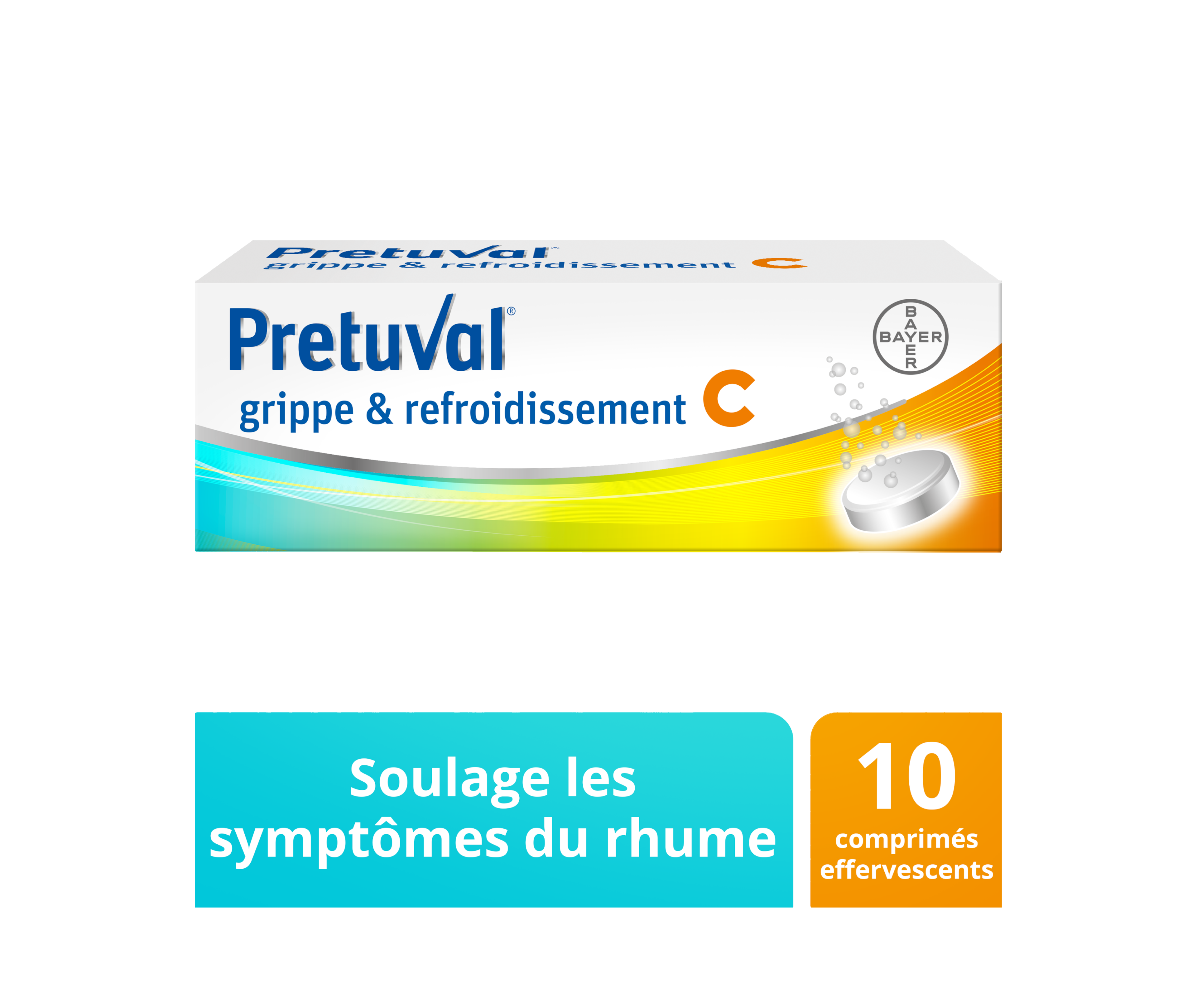 Pretuval® grippe & refroidissement C – 10 comprimés effervescents