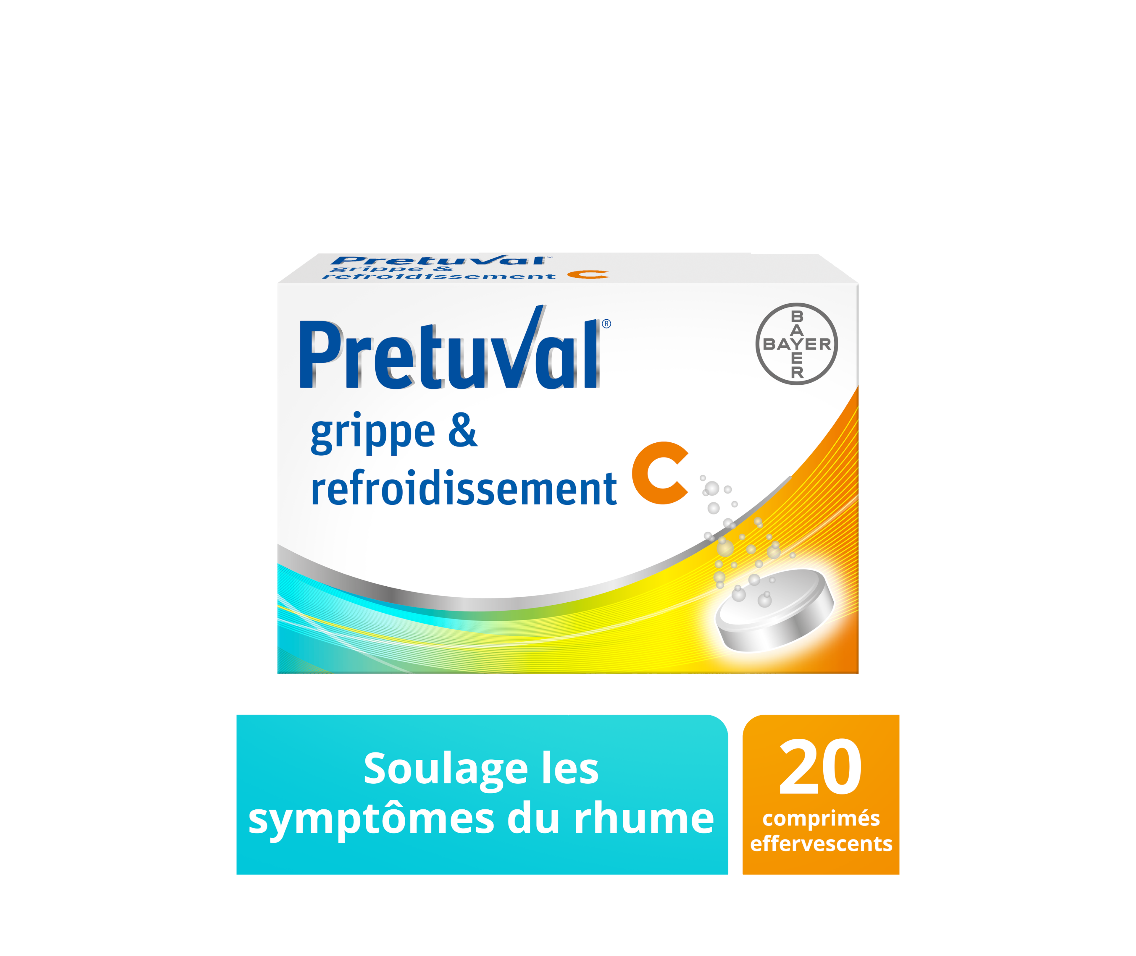 Pretuval® grippe & refroidissement C – 20 comprimés effervescents