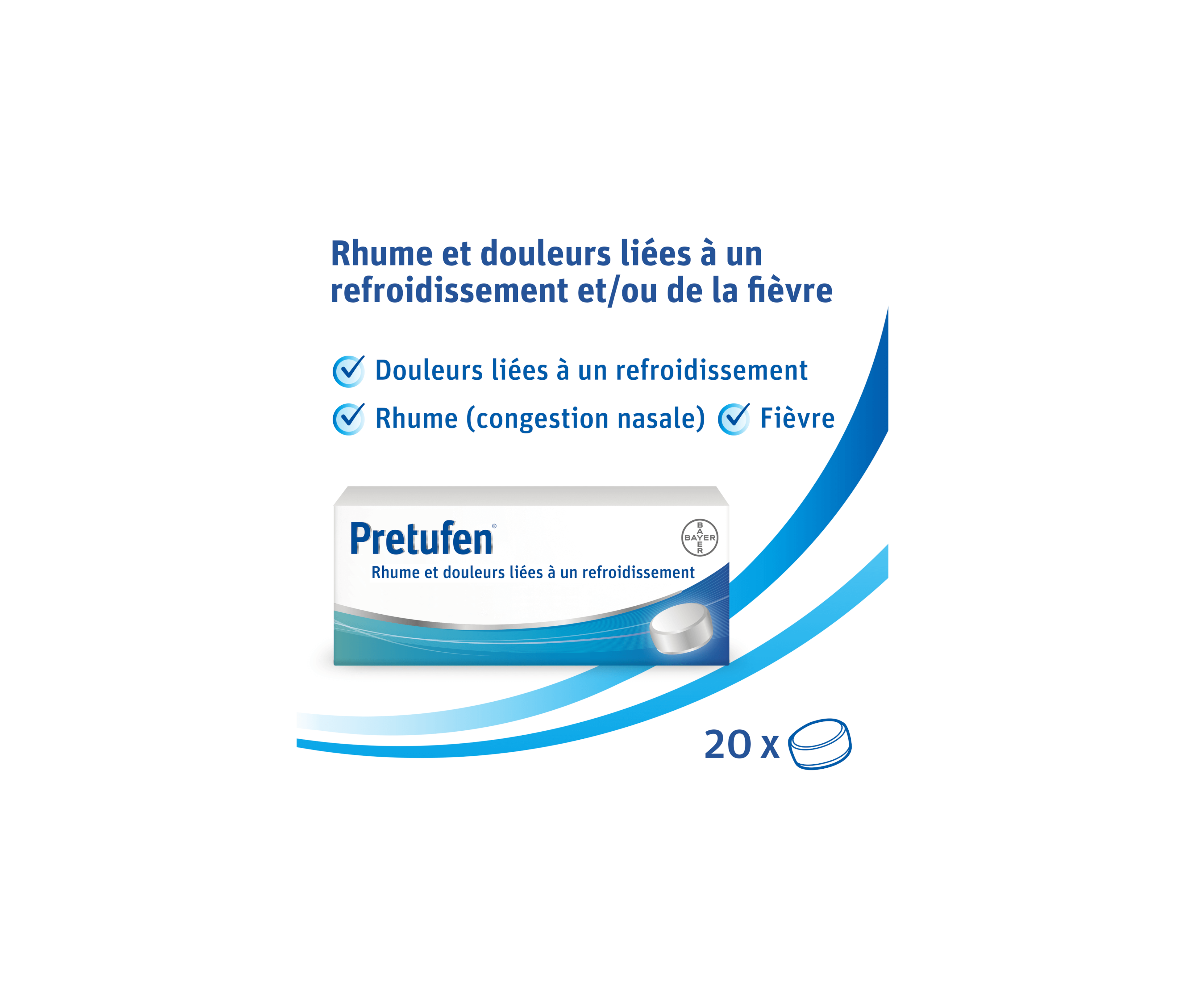 Pretufen® Rhume et douleurs liés à un refroidissement – 20 comprimés pelliculés