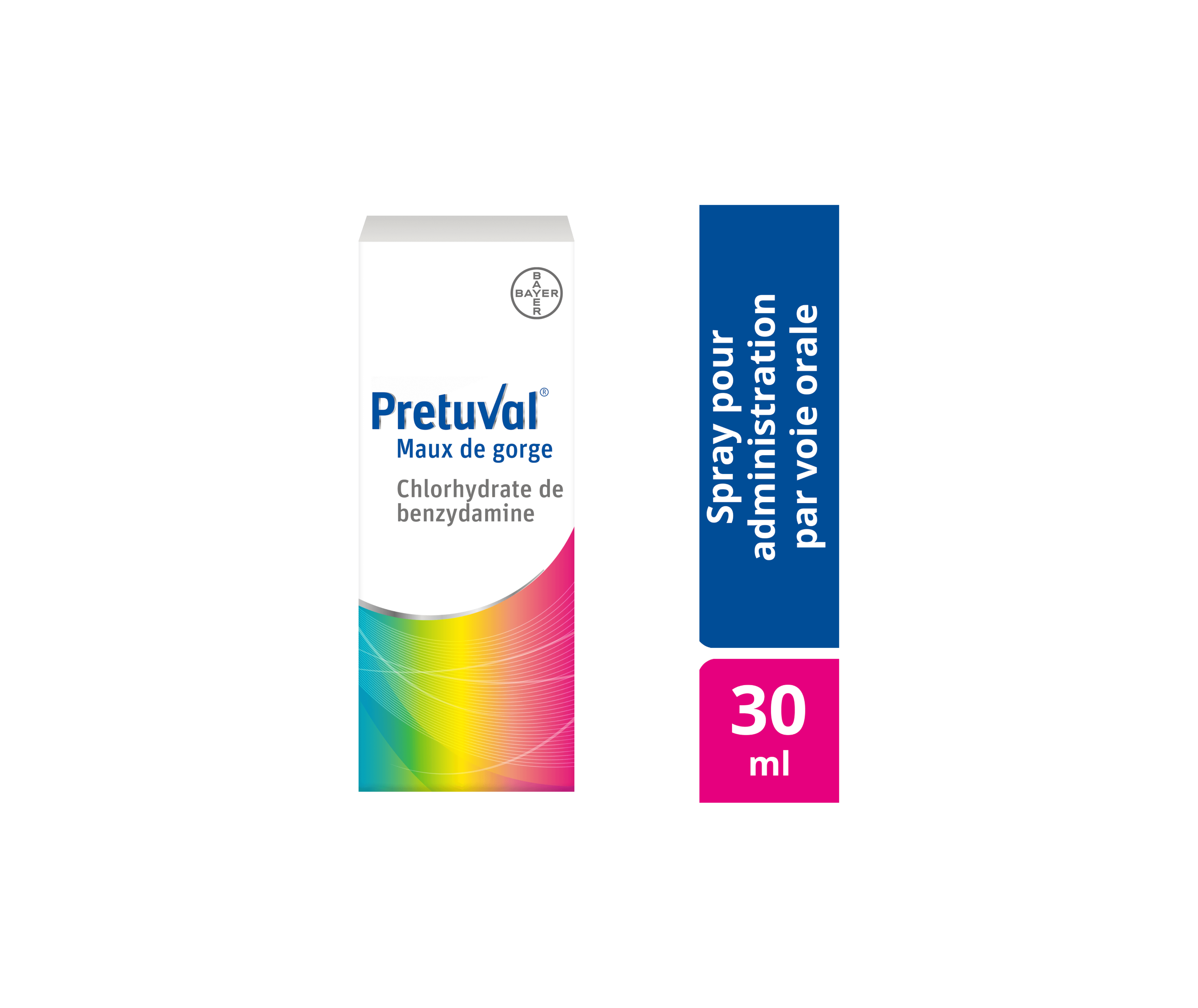 Pretuval® Maux de gorge – solution (100 ml) ou spray (30 ml)