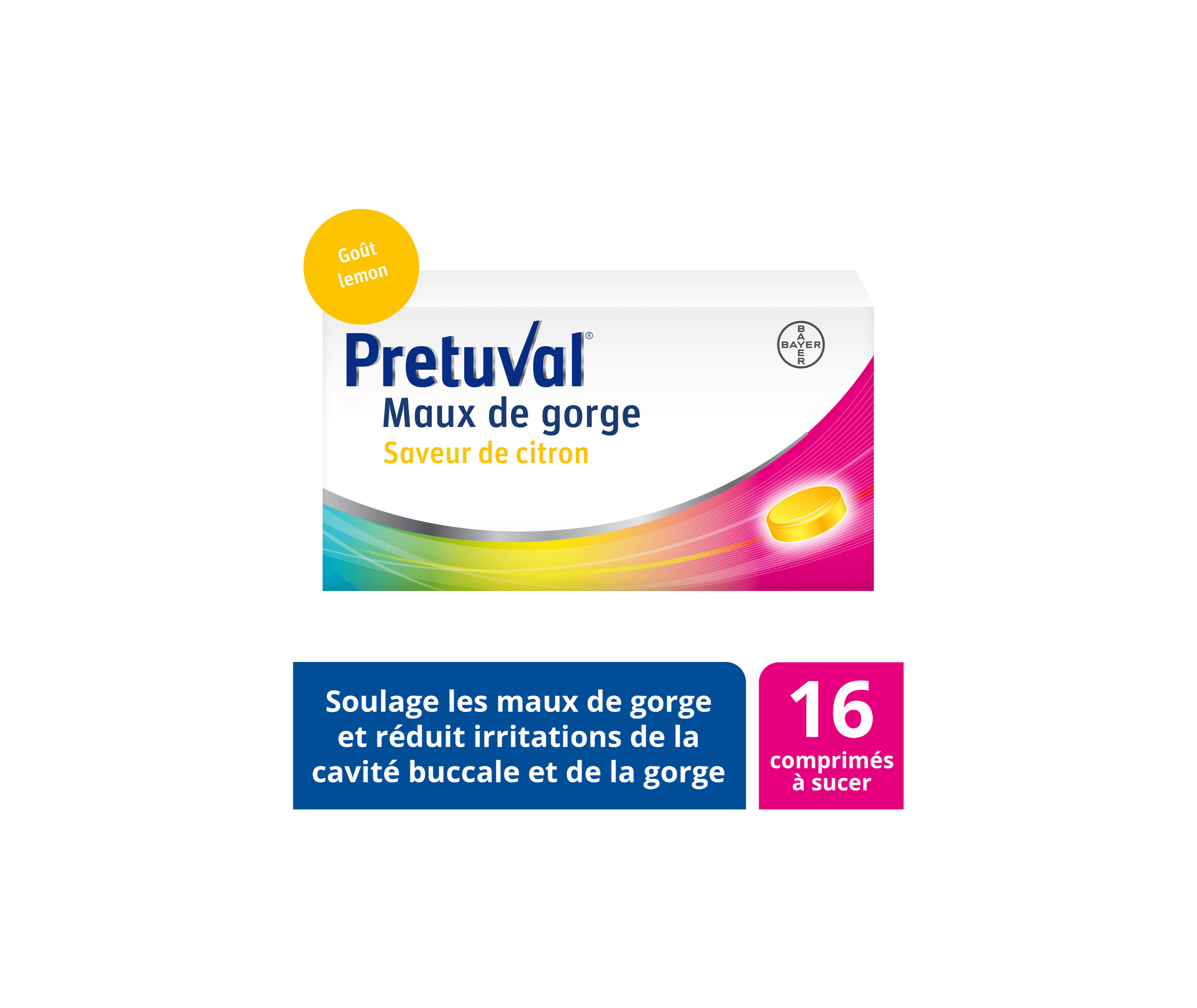 Pretuval® Maux de gorge Pastilles à sucer Goût citron et miel-orange