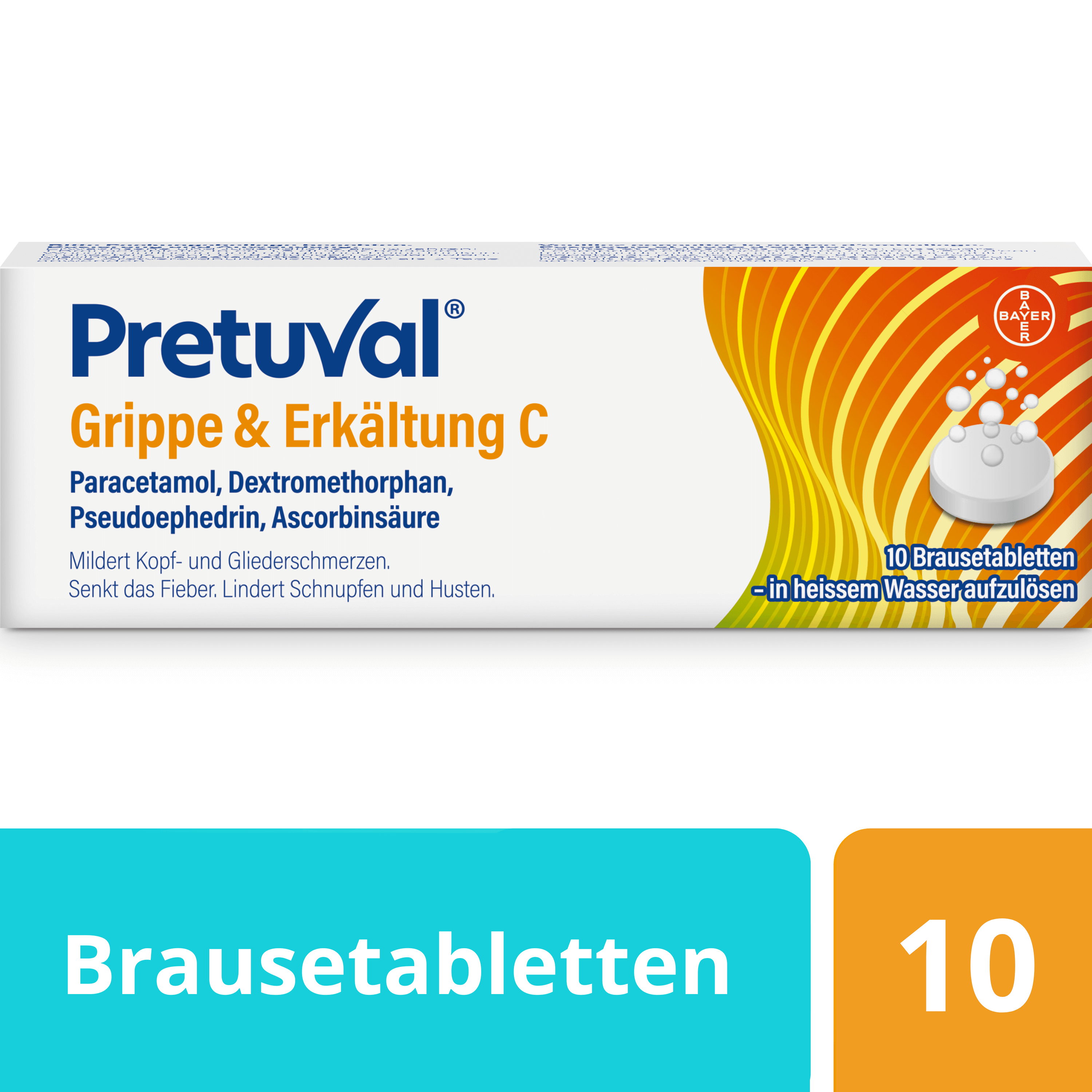 Pretuval® Grippe & Erkältung C – 10 Brausetabletten