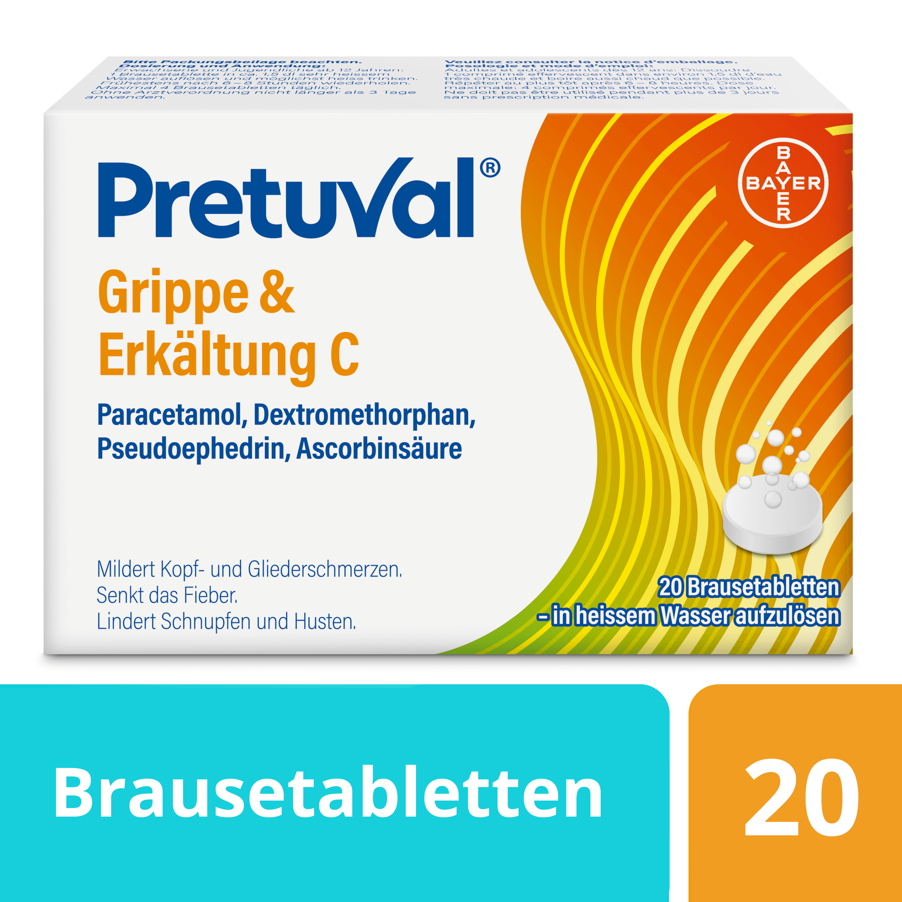 Pretuval® Grippe & Erkältung C – 20 Brausetabletten