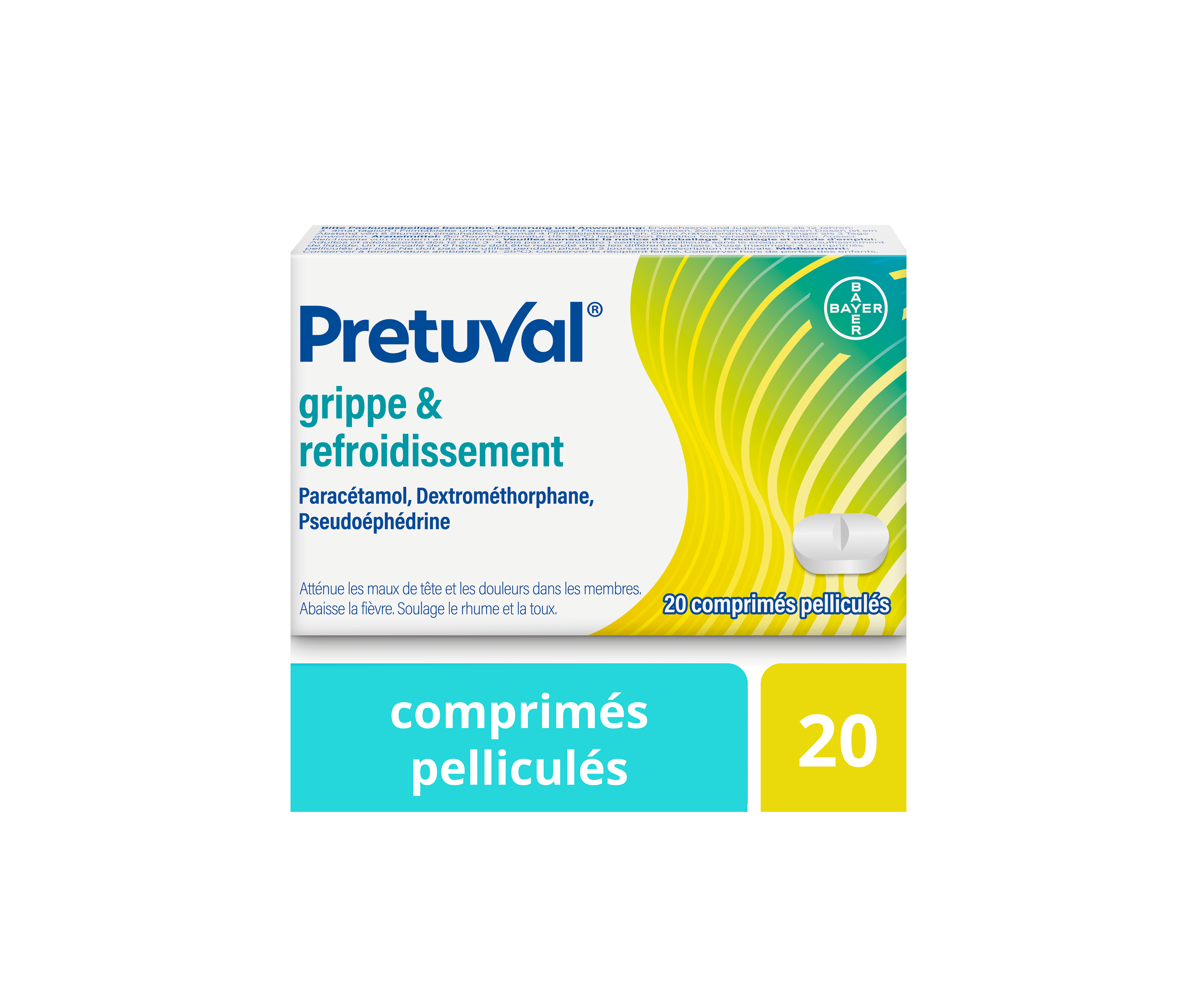 Pretuval® grippe & refroidissement – 20 comprimés pelliculés