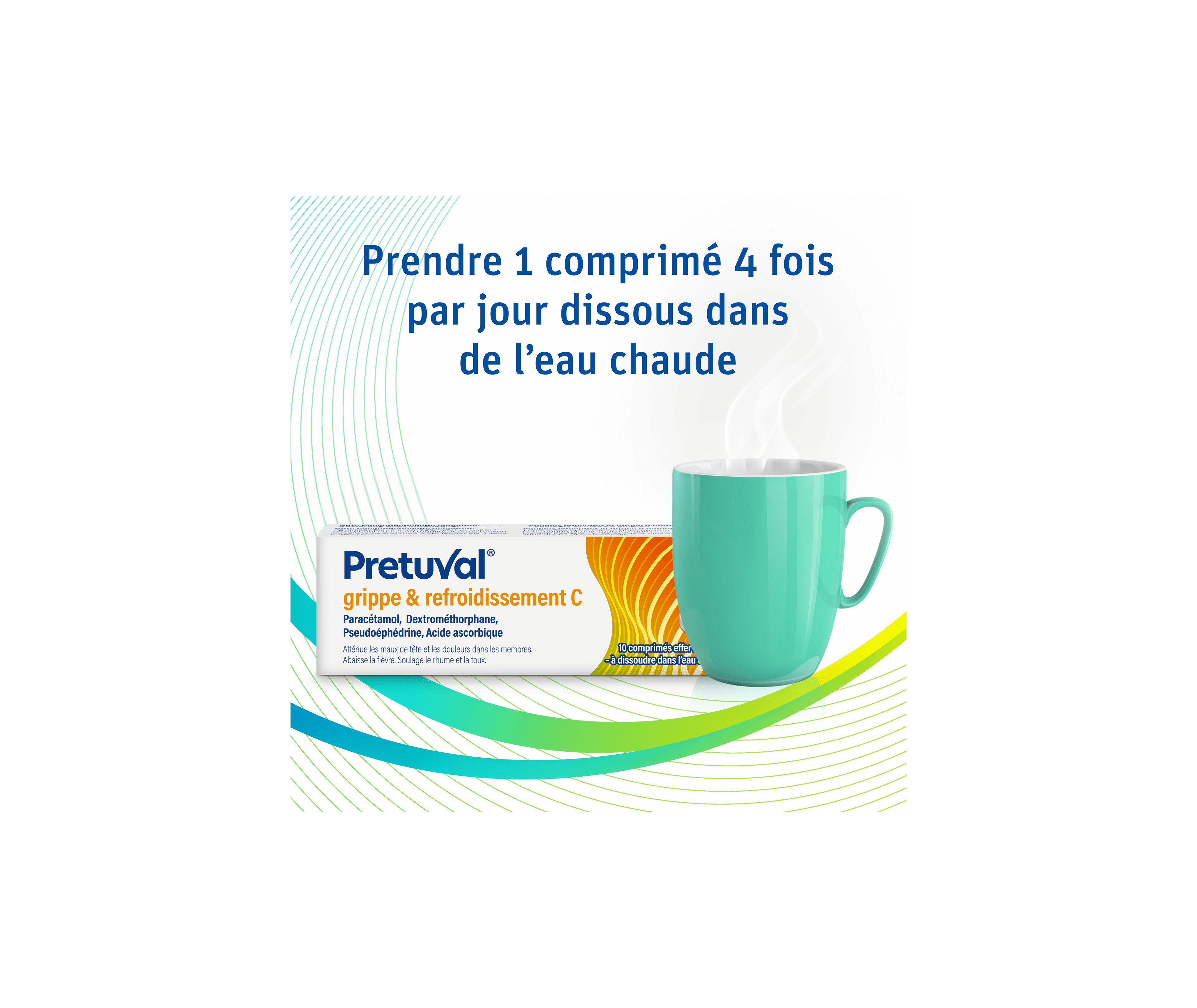 Pretuval® grippe & refroidissement C – 10 comprimés effervescents
