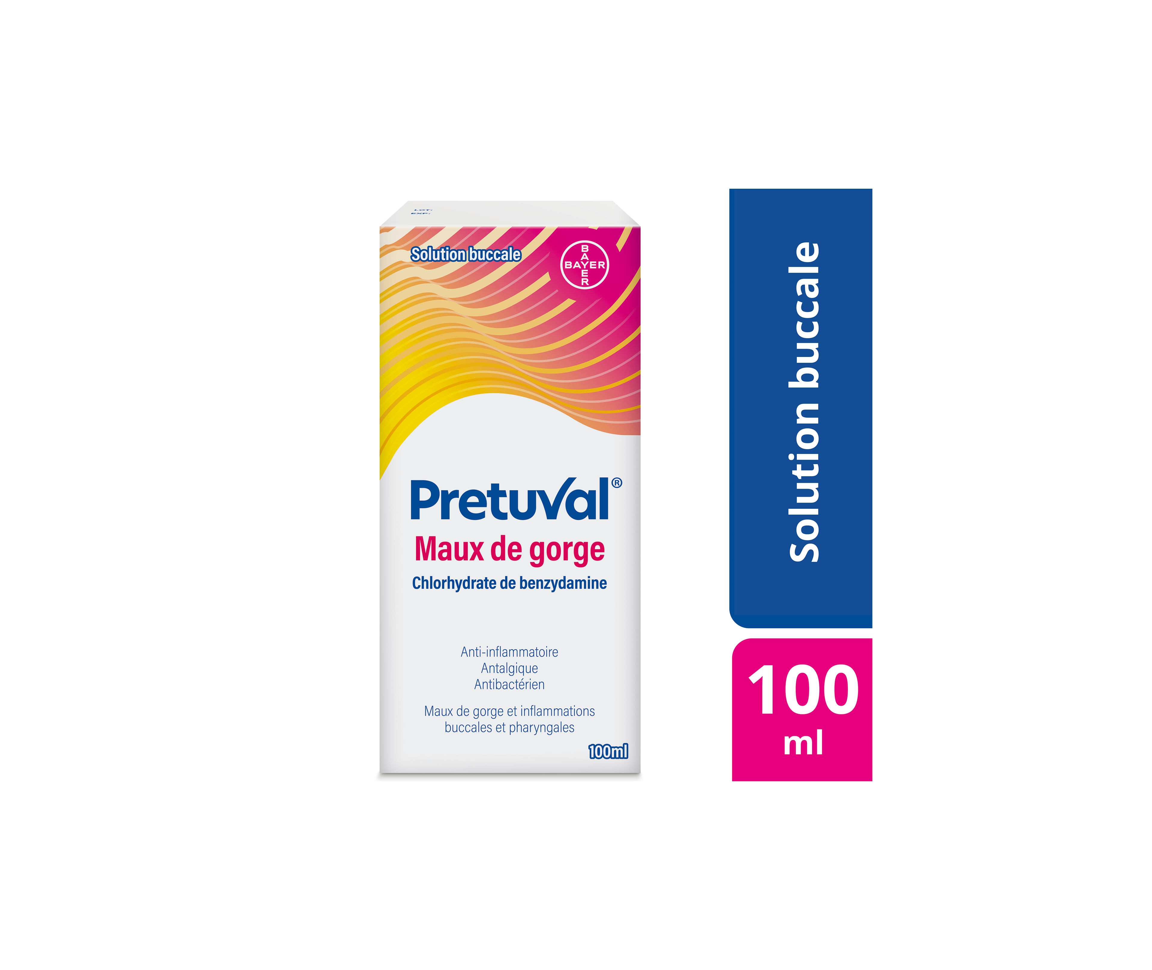 Pretuval® Maux de gorge – solution (100 ml) ou spray (30 ml)