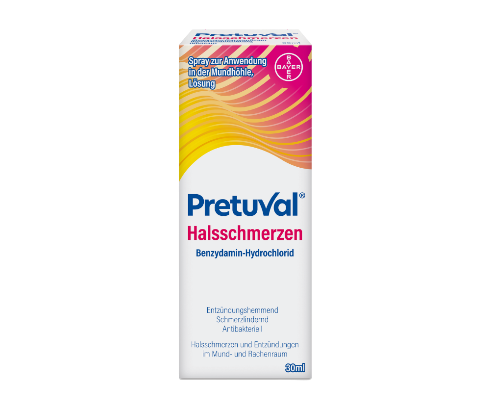 Pretuval® Halsschmerzen – Lösung (100 ml) oder Spray (30 ml)