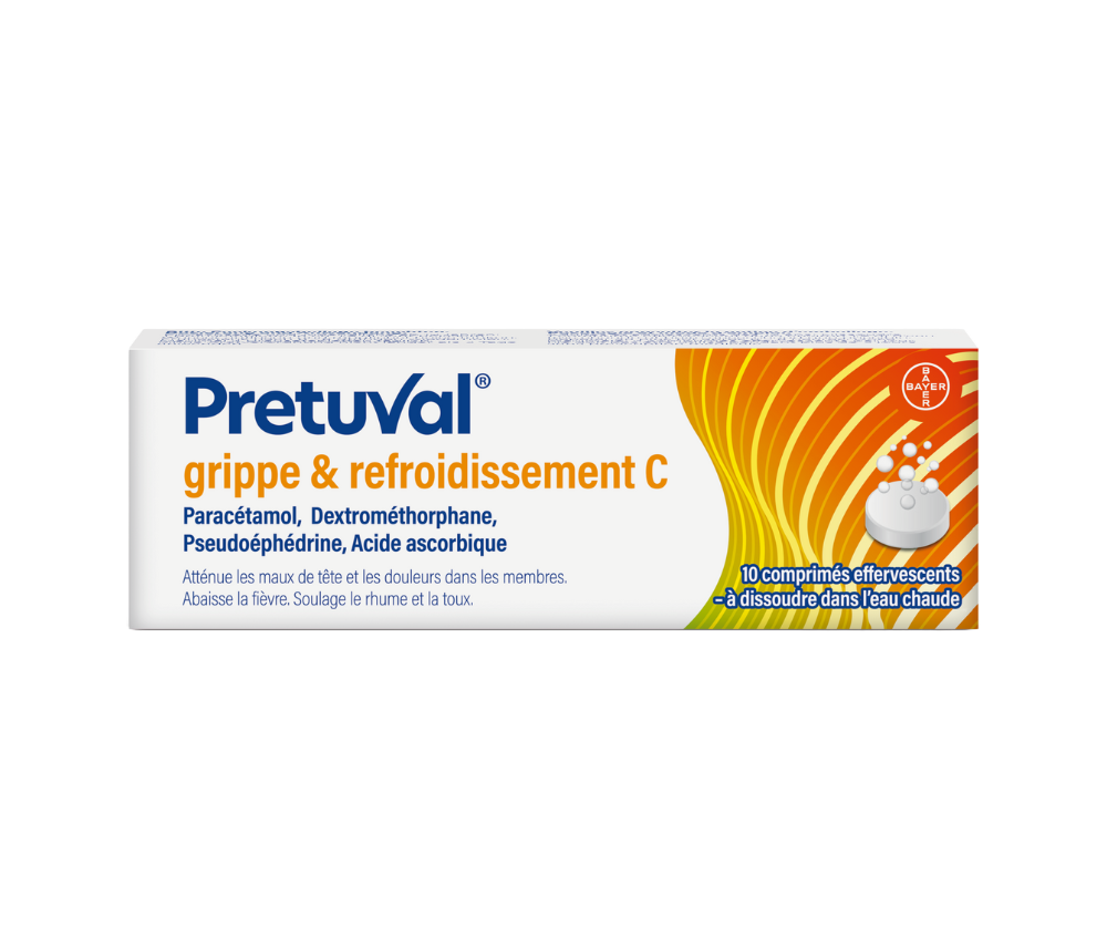 Pretuval® grippe & refroidissement C – 10 comprimés effervescents