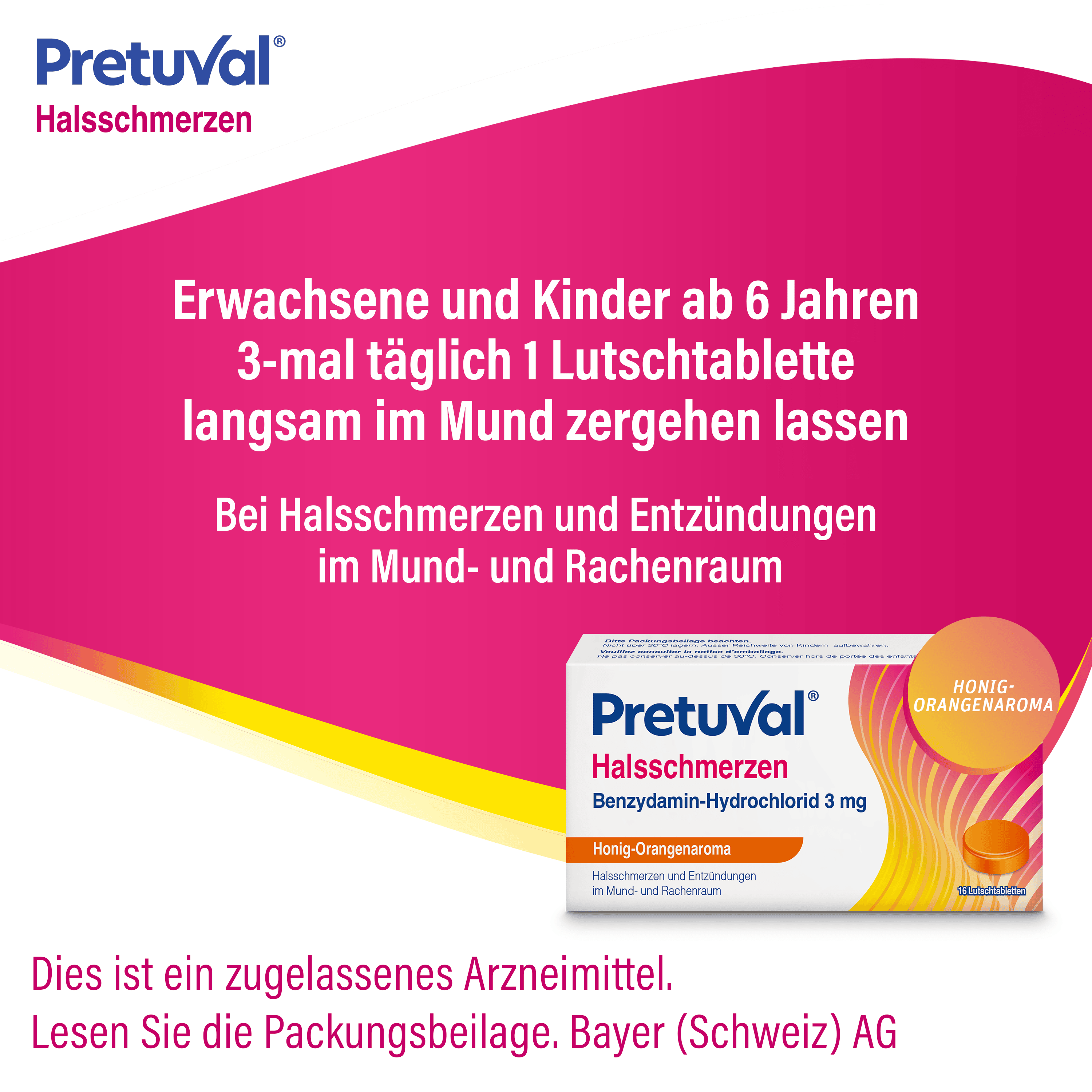 Pretuval Halsschmerzen Lutschtabletten
