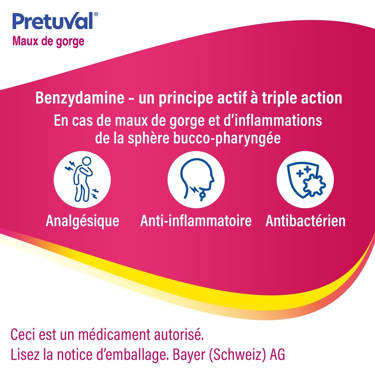 Pretuval® Maux de gorge Pastilles à sucer Goût miel-orange